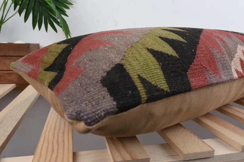 Sofa Cushion Case, Pillow Cover, Kilim Pillow, Luxury Cushion Case, Pillow for Couch, Gift Pillow, Car Pillow Case, 12x48 Red Pillow Sham - 7