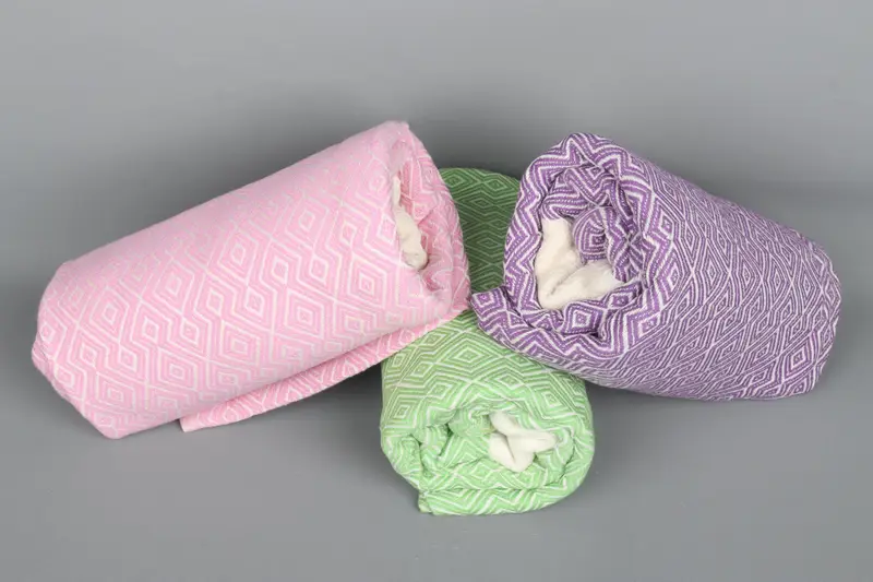 Personalized Diamond Towel Organic Cotton Bath Towel Beige, 38x67