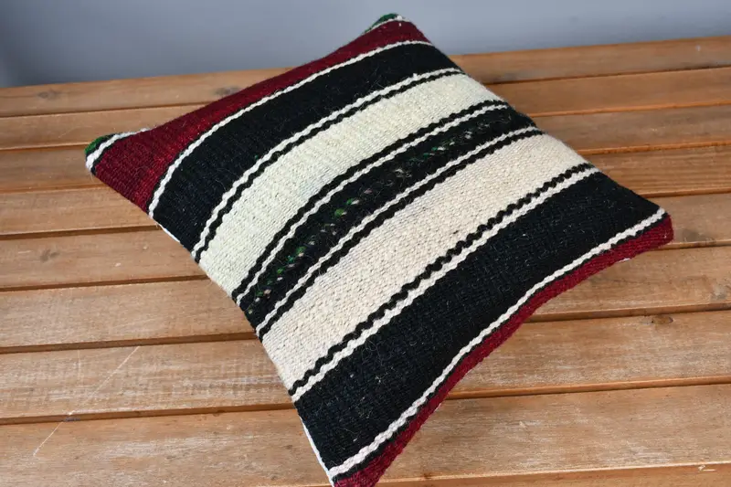 Interior Designer Pillow, Antique Pillows, Muted Pillow Sham, Designer Throw Cushion Case, Pillow Sham, 12x12 Brown Pillow, Kilim Pillow Cover - 2