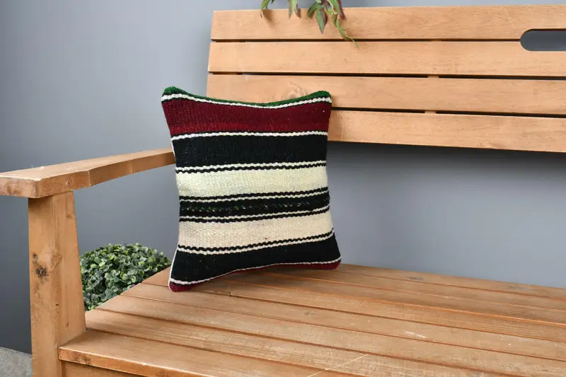 Interior Designer Pillow, Antique Pillows, Muted Pillow Sham, Designer Throw Cushion Case, Pillow Sham, 12x12 Brown Pillow, Kilim Pillow Cover - 1