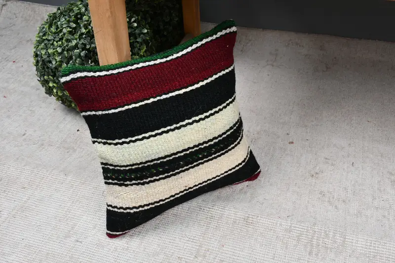 Interior Designer Pillow, Antique Pillows, Muted Pillow Sham, Designer Throw Cushion Case, Pillow Sham, 12x12 Brown Pillow, Kilim Pillow Cover - 7