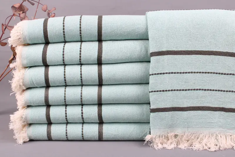 Organic Towel, Geometric Towel, 40x71 Inches, Beige