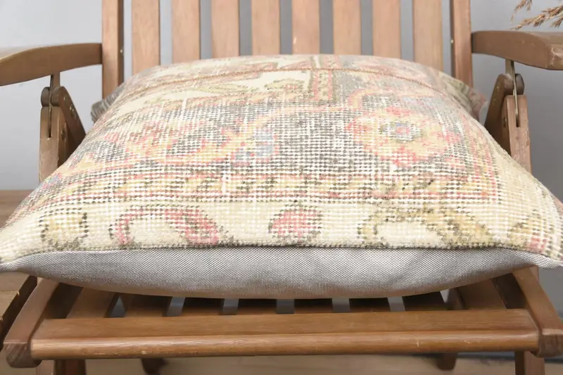 Home Decor Pillow, Sofa Cushion Case, Colorful Cushion Case, Cushion Cover, Vintage Pillow, Kilim Cushion Sham, 20x20 Beige Pillow Cover - 5