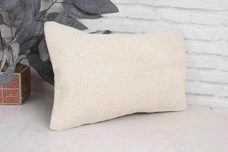 Vintage Kilim Throw Pillow, Ethnic Pillow Cover Pillow Sham, 12x20 White Pillow Case, Kilim Cushion Sham, Interior Designer Pillow, Pillow Cover - 3