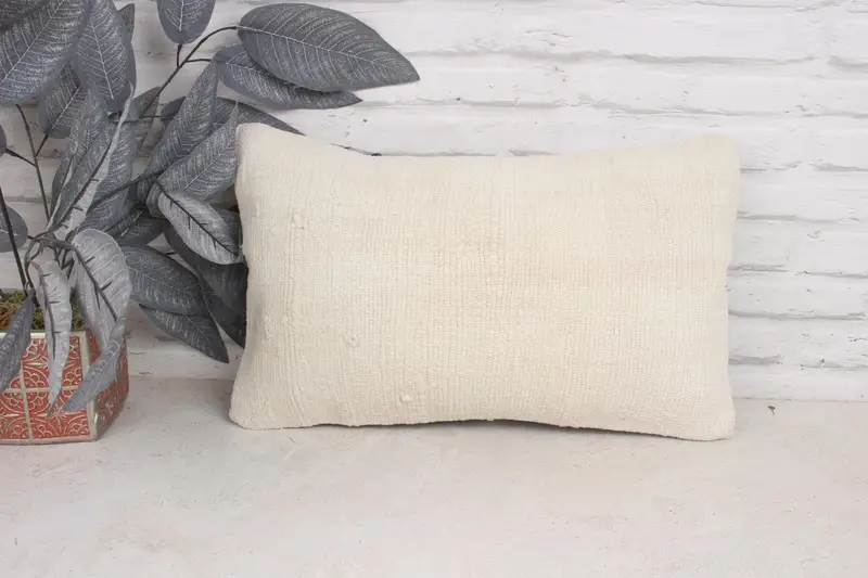 Vintage Kilim Throw Pillow, Ethnic Pillow Cover Pillow Sham, 12x20 White Pillow Case, Kilim Cushion Sham, Interior Designer Pillow, Pillow Cover - 1