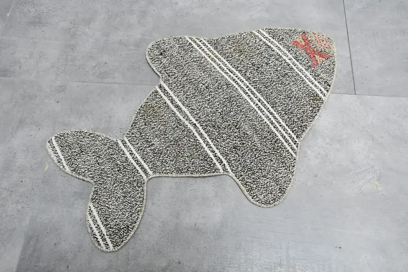 Mantel individual de lana redondo bohemio, mantel individual tradicional marrón y blanco