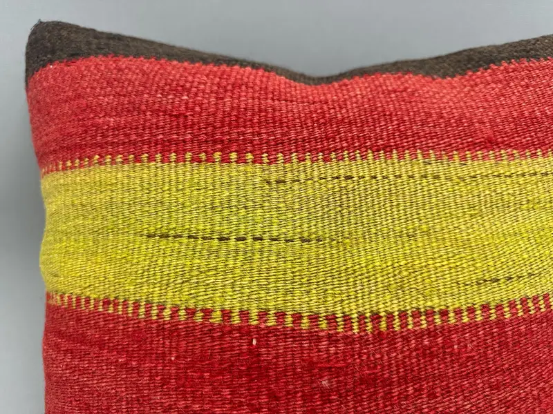 18x18 Red Cushion Cover, Ethnical Kilim Rug Pillow, Cotton Cushion, Kilim Pillow Cover, Cushion, Throw Kilim Pillow, Natural Cushion Cover - 5
