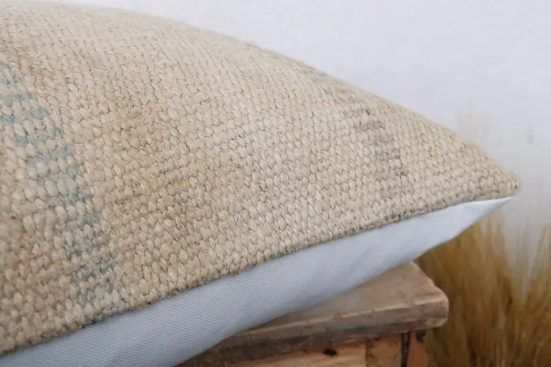 Pillow Cover, Kilim Pillow Cover, Southwestern Pillow Sham, Boho Pillow, Turkish Kilim Pillow, Farmhouse Cushion Case, 16x24 Beige Pillow Cover - 6