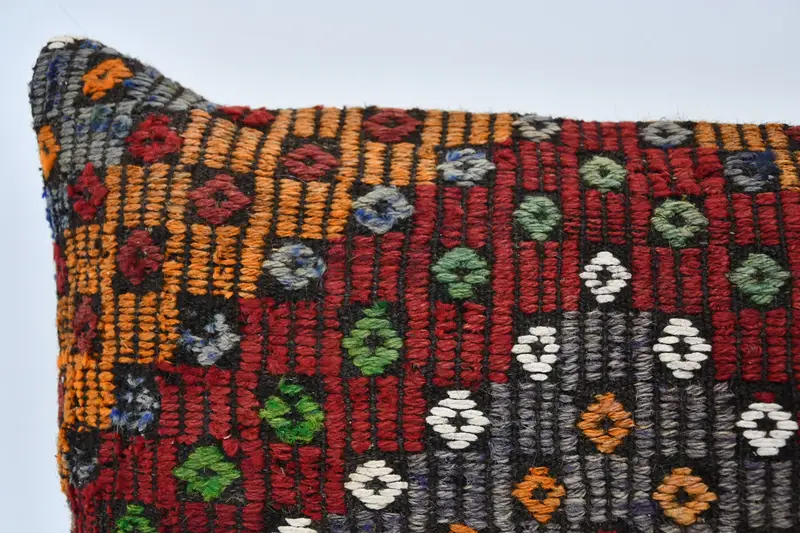 Neutral Throw Pillow, Aesthetic Pillow Cover, Boho Pillow, Vintage Kilim Pillow, Pillow Sham, 16x48 Orange Pillow Case, Ethnical Kilim Rug Pillow - 2