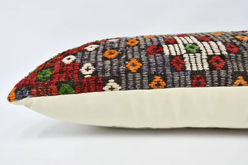 Neutral Throw Pillow, Aesthetic Pillow Cover, Boho Pillow, Vintage Kilim Pillow, Pillow Sham, 16x48 Orange Pillow Case, Ethnical Kilim Rug Pillow - 5