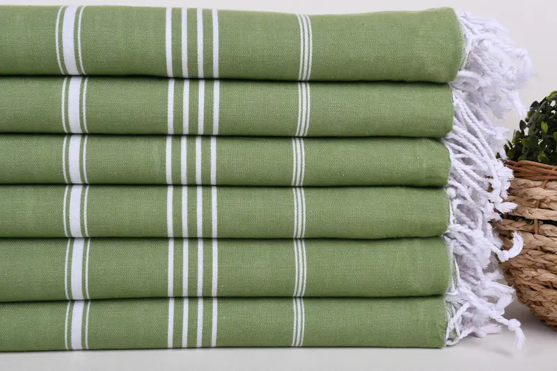 Christmas Gift, Beach Towel Bulk, Turkish beach towel, 70x40 Cotton Striped Towel, Embroidered Towel, Turkish beach towel with fringe, Luxury towel - 2