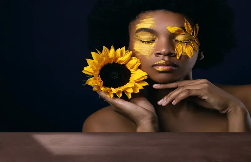 African Woman And Sunflower, Ethnic Wall Decor, Paper Wall Art, 3d Wall Paper, Bright Wall Paper, Abstract Woman Wall Painting, - 6