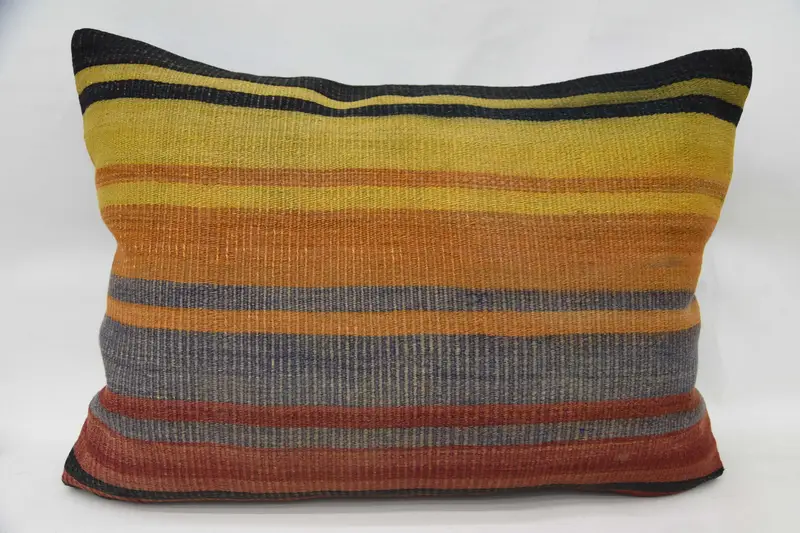 Throw Striped Cushion Case, 50x70 cm Yellow Moroccan Pillow Case - 1