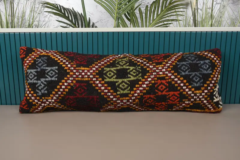 Rotes Southwestern besticktes Wurfkissen, handgemachtes Vintage Kissen