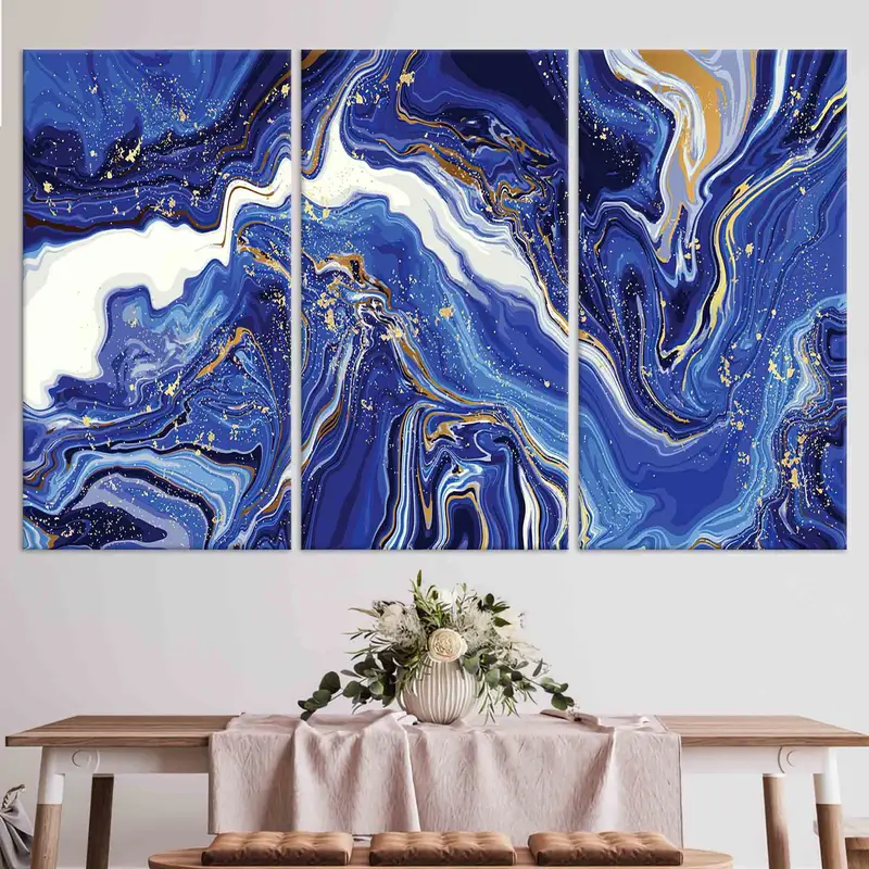 Navy Blue Marble Canvas, Canvas Wall Art, Marble Wall Art, Home Decor, Abstract Wall Art Living Room Canvas, Wall Decor, Luxury Wall Art, - 6