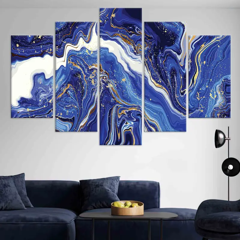 Navy Blue Marble Canvas, Canvas Wall Art, Marble Wall Art, Home Decor, Abstract Wall Art Living Room Canvas, Wall Decor, Luxury Wall Art, - 3