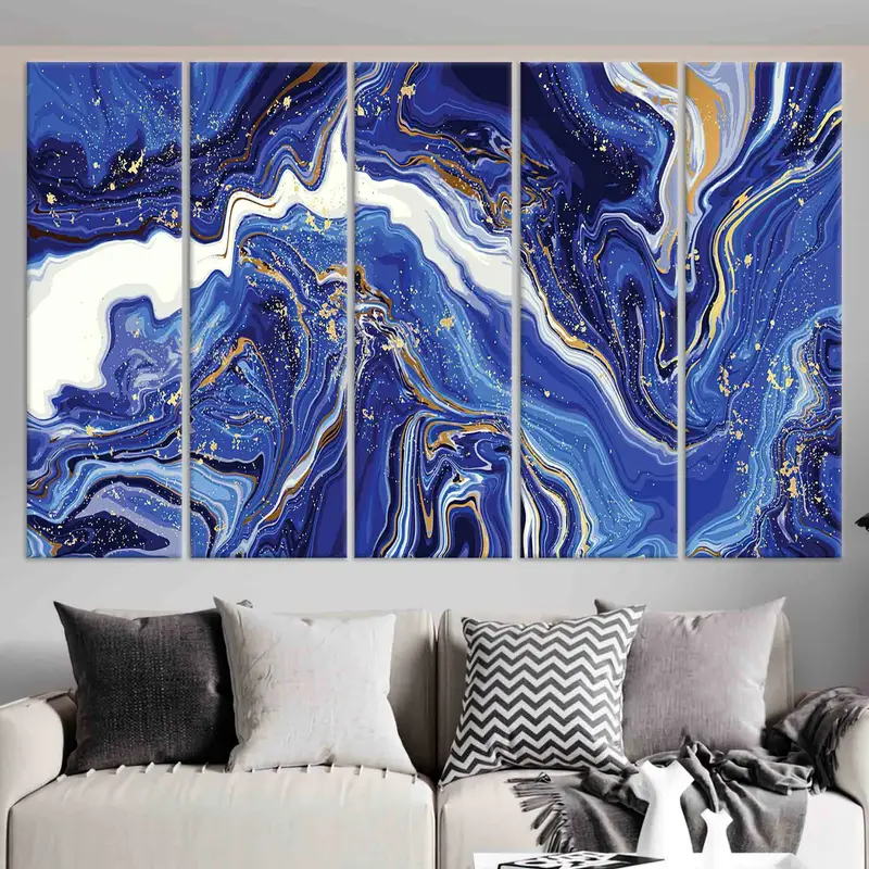 Navy Blue Marble Canvas, Canvas Wall Art, Marble Wall Art, Home Decor, Abstract Wall Art Living Room Canvas, Wall Decor, Luxury Wall Art, - 7