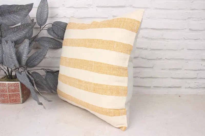Pillow Sham, Throw Kilim Pillow, Turkish Pillow, Bright Pillow, Rustic Pillow Cover, Handmade Throw Pillow, Pillow for Couch, 18x18 White Pillow - 4
