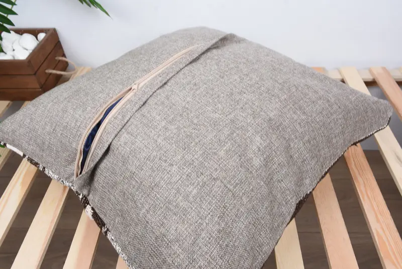 Pillow Case, Boho Pillow Sham Cover, 24x24 White Cushion, Ethnic Throw Cushion Cover, Ethnical Kilim Rug Pillow, Vintage Pillow, Muted Pillow Case - 8