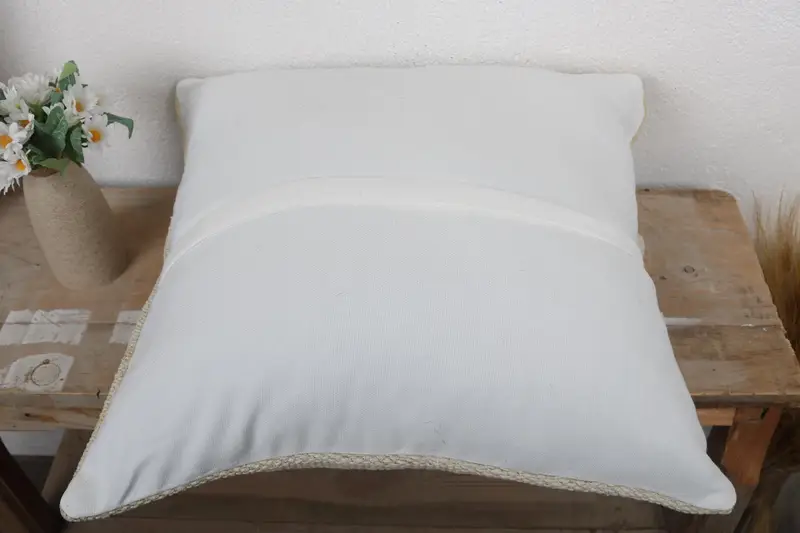 18x18 White Cushion Cover, Pillow Sham, Handmade Throw Pillow Case, Pillow for Couch, Home Decor Pillow, Boho Pillow Sham Cover - 7