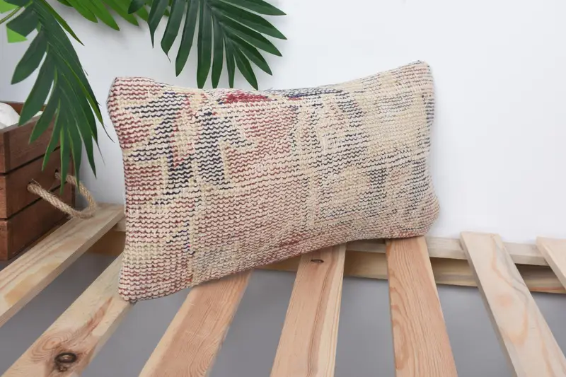 Cushion, Turkish Kilim Pillow, Throw Kilim Pillow, Couch Cushion Case, Vintage Kilim Throw Pillow, 8x16 Red Cushion Case, Hippie Throw Pillow Case - 4
