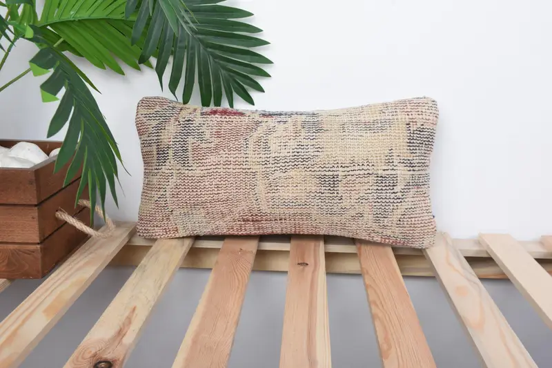 Cushion, Turkish Kilim Pillow, Throw Kilim Pillow, Couch Cushion Case, Vintage Kilim Throw Pillow, 8x16 Red Cushion Case, Hippie Throw Pillow Case - 1