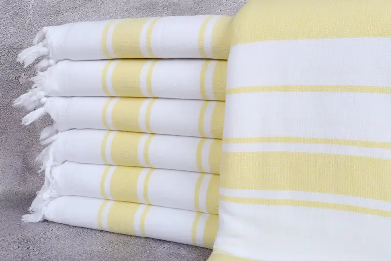 Personalized Turkish Towel, Organic towel, 68x36 Cotton Striped Terry Towel, Guest Towel, Sand-free towel, Beach Size Towel, Grandma Gift - 1