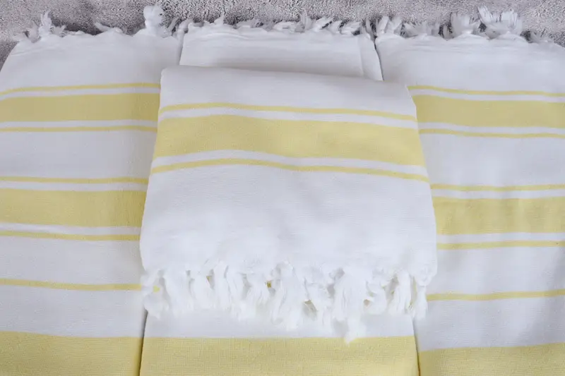 Personalized Turkish Towel, Organic towel, 68x36 Cotton Striped Terry Towel, Guest Towel, Sand-free towel, Beach Size Towel, Grandma Gift - 4