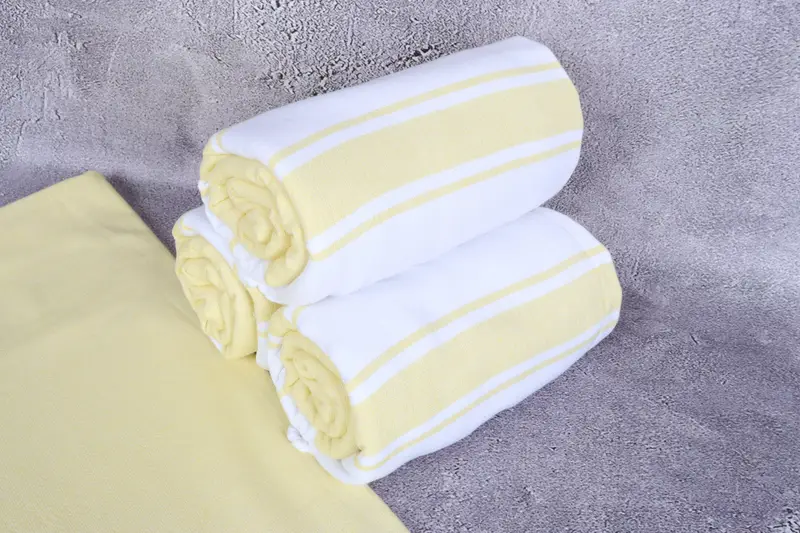 Personalized Turkish Towel, Organic towel, 68x36 Cotton Striped Terry Towel, Guest Towel, Sand-free towel, Beach Size Towel, Grandma Gift - 7