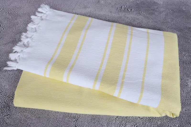 Personalized Turkish Towel, Organic towel, 68x36 Cotton Striped Terry Towel, Guest Towel, Sand-free towel, Beach Size Towel, Grandma Gift - 6