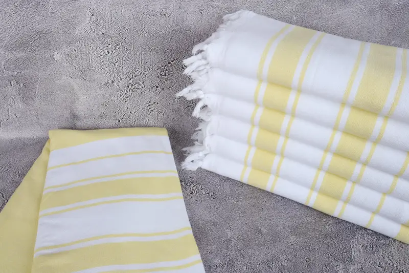 Personalized Turkish Towel, Organic towel, 68x36 Cotton Striped Terry Towel, Guest Towel, Sand-free towel, Beach Size Towel, Grandma Gift - 2