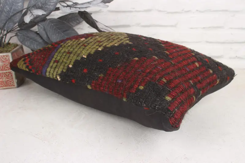 12x20 Green Pillow, Ethnical Kilim Rug Pillow, Gift Pillow, Southwestern Pillow, Antique Pillows, Sofa Bolster Cushion Cover, Pillow - 6
