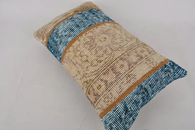 12x20 Blue Cushion Cover, Kilim Pillow, Handmade Kilim Cushion, Pillow for Sofa, Custom Pillow Case, Cushion Case, Lounge Throw Pillow Cover - 6