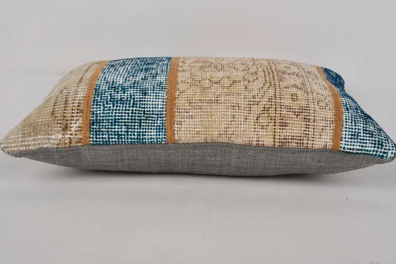 12x20 Blue Cushion Cover, Kilim Pillow, Handmade Kilim Cushion, Pillow for Sofa, Custom Pillow Case, Cushion Case, Lounge Throw Pillow Cover - 5