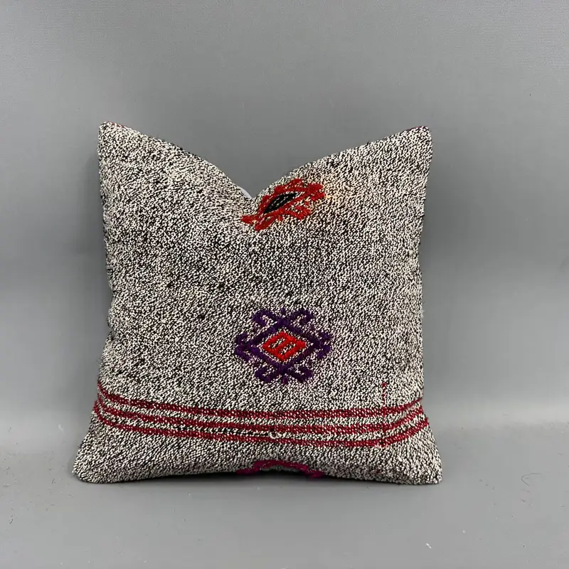 El Dokuma Kilim Kırlent, Etnik Boho Dekoratif Yastık