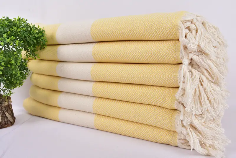 Organic Turkish towel, Bridesmaid Gift, Turkish Towel USA, Miami Bachelorette Party Favors, 70x40 Cotton Herringbone Towel, Bridal Shower Favor - 3