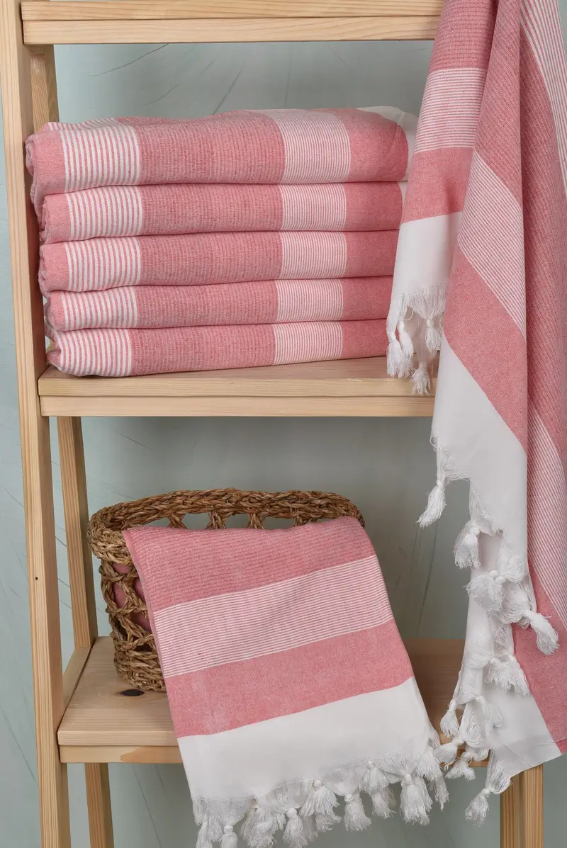 68x40 Cotton Striped Towel, Peshtemal Towel, Unique Gift, Turkish bath towel, Bachelorette Party Gifts Bridesmaids, Monogrammed Beach Towel - 3