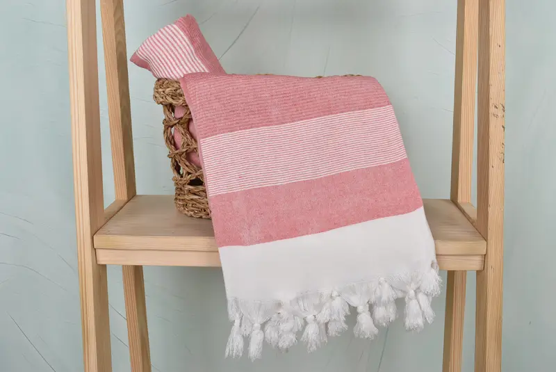 68x40 Cotton Striped Towel, Peshtemal Towel, Unique Gift, Turkish bath towel, Bachelorette Party Gifts Bridesmaids, Monogrammed Beach Towel - 4