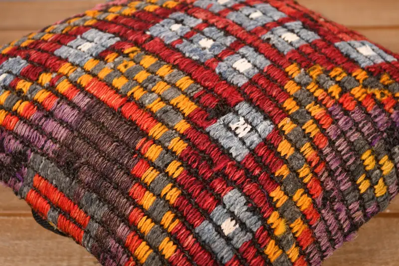 Boho Pillow Sham Cover, Gift Pillow, Ethnic Cushion, 12x12 Red Pillow, Throw Kilim Pillow, Christmas Pillow Cover, Cushion Cover - 3