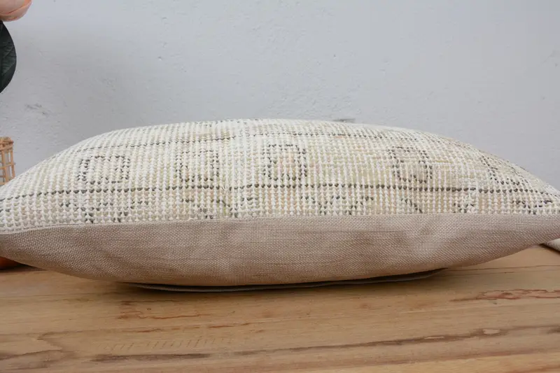 12x20 Beige Cushion Case, Pillow Sham, Antique Pillows, One Of A Kind Cushion Cover, Sofa Cushion, Home Decor Pillow, Ethnical Kilim Rug Pillow - 5