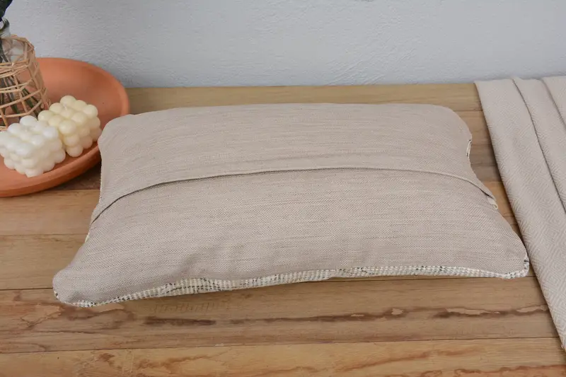 12x20 Beige Cushion Case, Pillow Sham, Antique Pillows, One Of A Kind Cushion Cover, Sofa Cushion, Home Decor Pillow, Ethnical Kilim Rug Pillow - 6