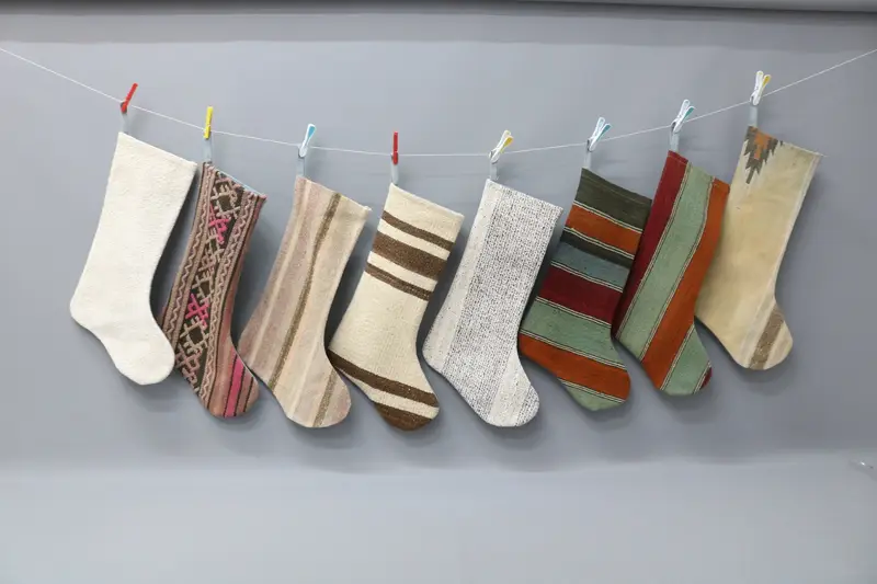 Noel Süsleri Deseni, 22 İnç Geniş Tatil Çorabı