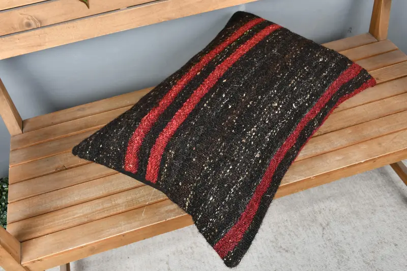 20x28 Brown Cushion Case, Pillow Sham, Handmade Kilim Cushion, Kilim Rug Cushion Case, Gift Pillow, Retro Throw Pillow Sham, Throw Kilim Pillow - 2
