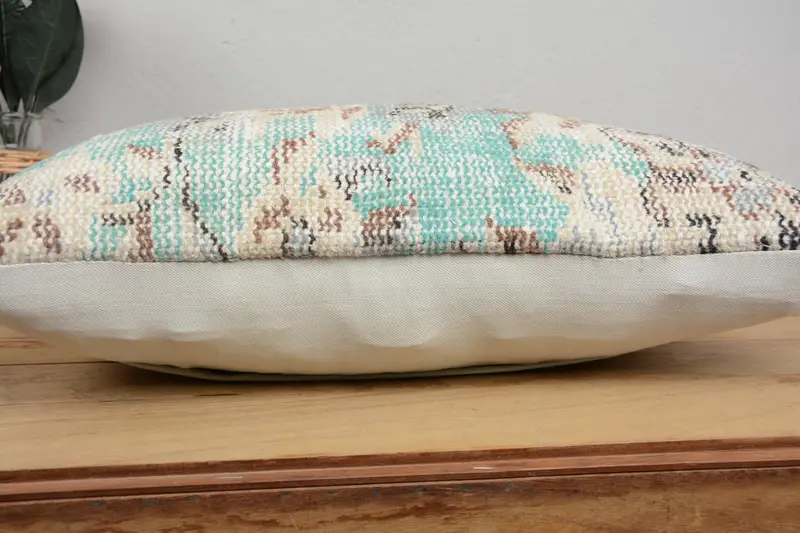 Vintage Pillow, Aztec Cushion Cover, 12x20 Green Cushion, Couch Pillow Cover, Pillow for Sofa, Cushion Cover, Turkish Kilim Pillow - 5