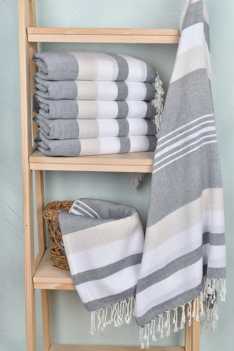 Personalised Gift, Fouta towel, 70x40 Cotton Striped Towel, Lightweight towel, Turkish bath towel, Personalized Towel Gift, Bachelorette Towel - 3