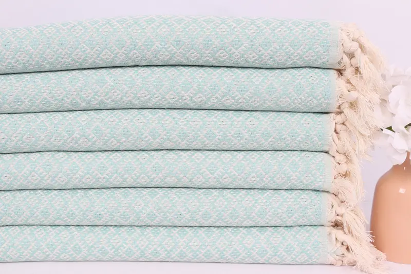 38x20 Cotton Diamond Towel, Monogram Towels, Bridal Shower Gifts, Bathroom Towels, Wedding Favors, Turkish Tea Towel, Beach Theme Bachelorette Party - 3