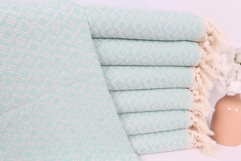 38x20 Cotton Diamond Towel, Monogram Towels, Bridal Shower Gifts, Bathroom Towels, Wedding Favors, Turkish Tea Towel, Beach Theme Bachelorette Party - 1