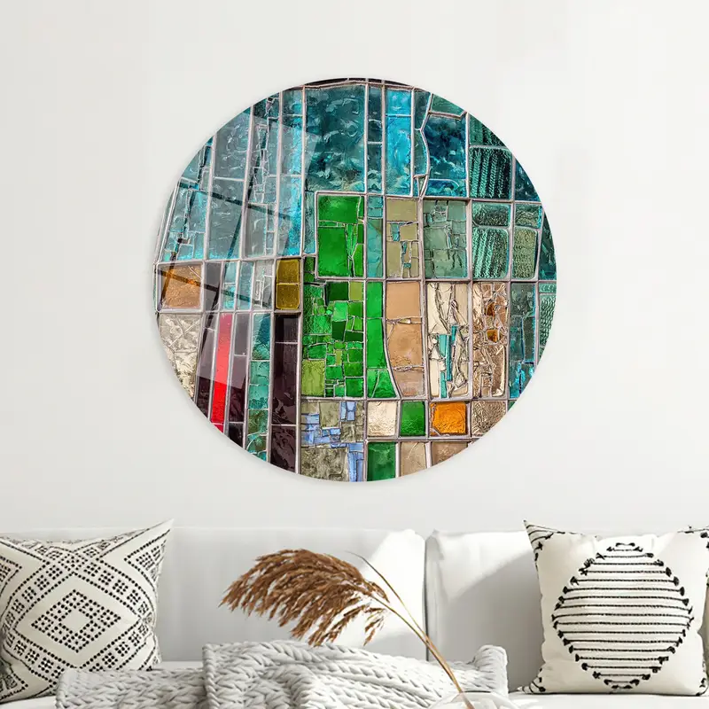 現代的なカラフルなガラスプリントキャンバス - エレガントな室内装飾