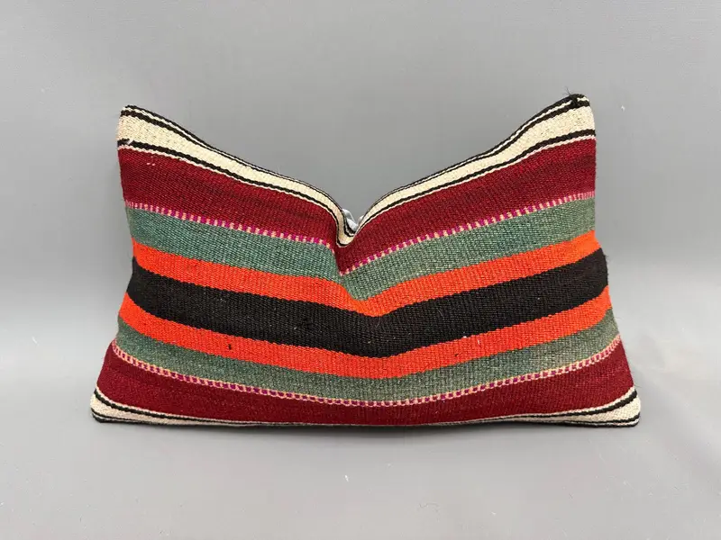 12x20 Red Cushion Cover, Vintage Pillow, Pillow for Sofa, Indoor Cushion, Bed Pillow Cover, Handwoven Pillow Case, Cushion, Pillow for Couch - 1