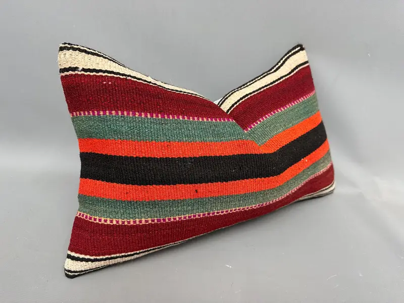 12x20 Red Cushion Cover, Vintage Pillow, Pillow for Sofa, Indoor Cushion, Bed Pillow Cover, Handwoven Pillow Case, Cushion, Pillow for Couch - 2